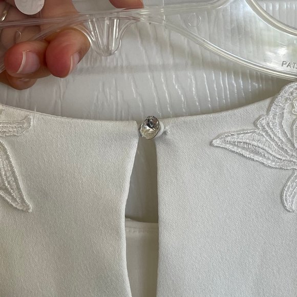 Ted Baker London Lace Appliqué Side Cutout Midi Dress (Ted Baker size 3) - Picture 5 of 8